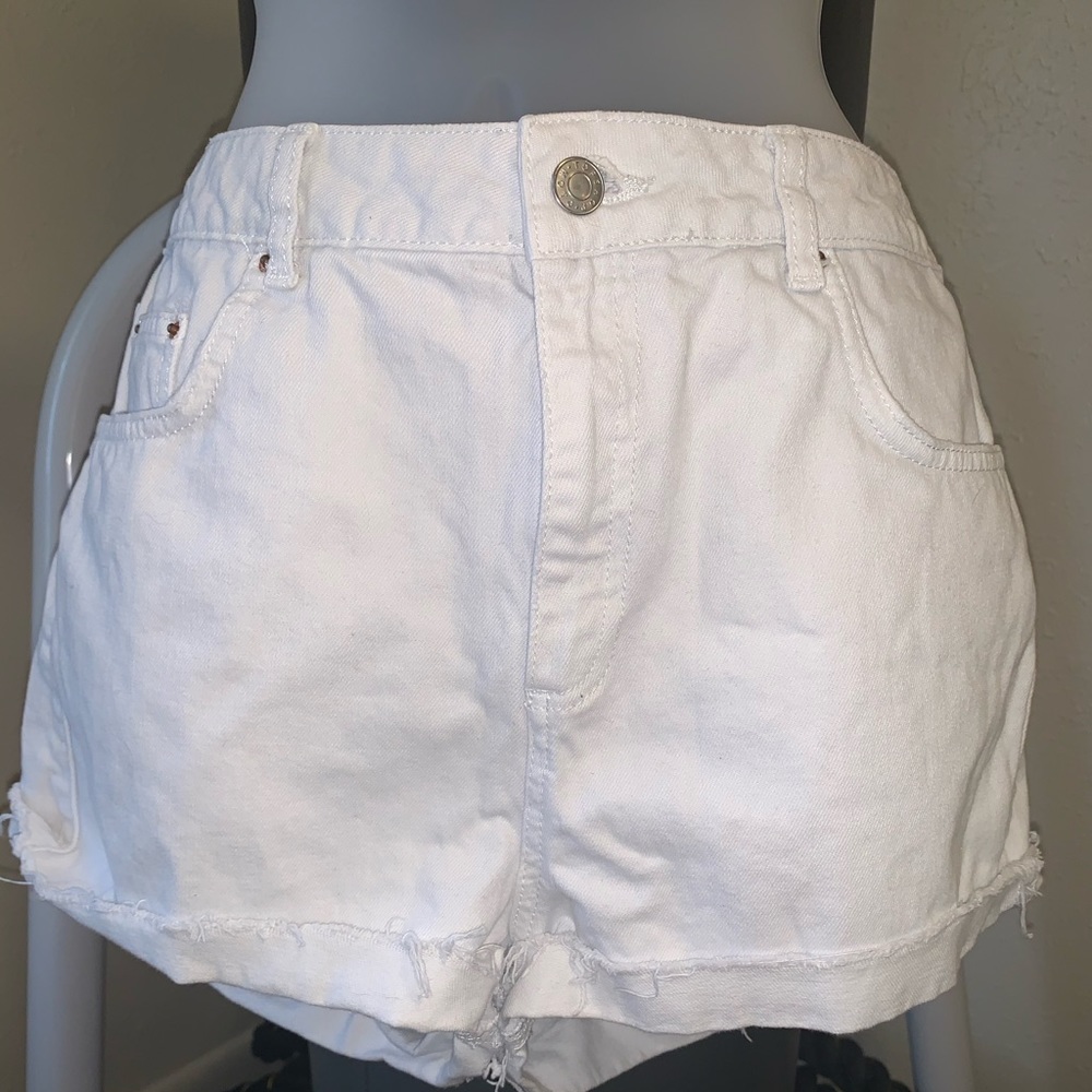 White denim shorts